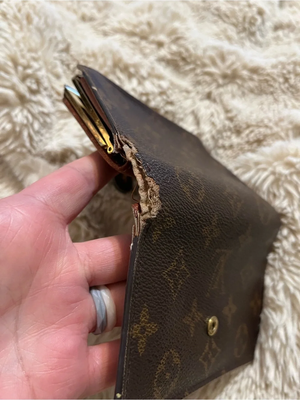 Fixer Louis Vuitton Monogram Canvas Snap Agenda in Dark Brown and Gold